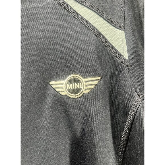 Woman’s Mini Cooper Large Navy Blue Embroidered Half Pullover Shirt Top - Picture 2 of 5